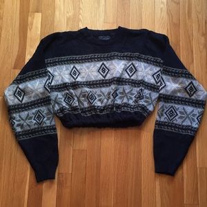 Basic Editions Cropped Knit Sweater
